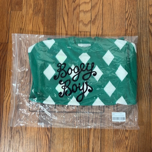 Bogey Boys Rhombus Sweater Golf Diamond Crewneck Macklemore Men’s S Green NWT - Picture 8 of 9